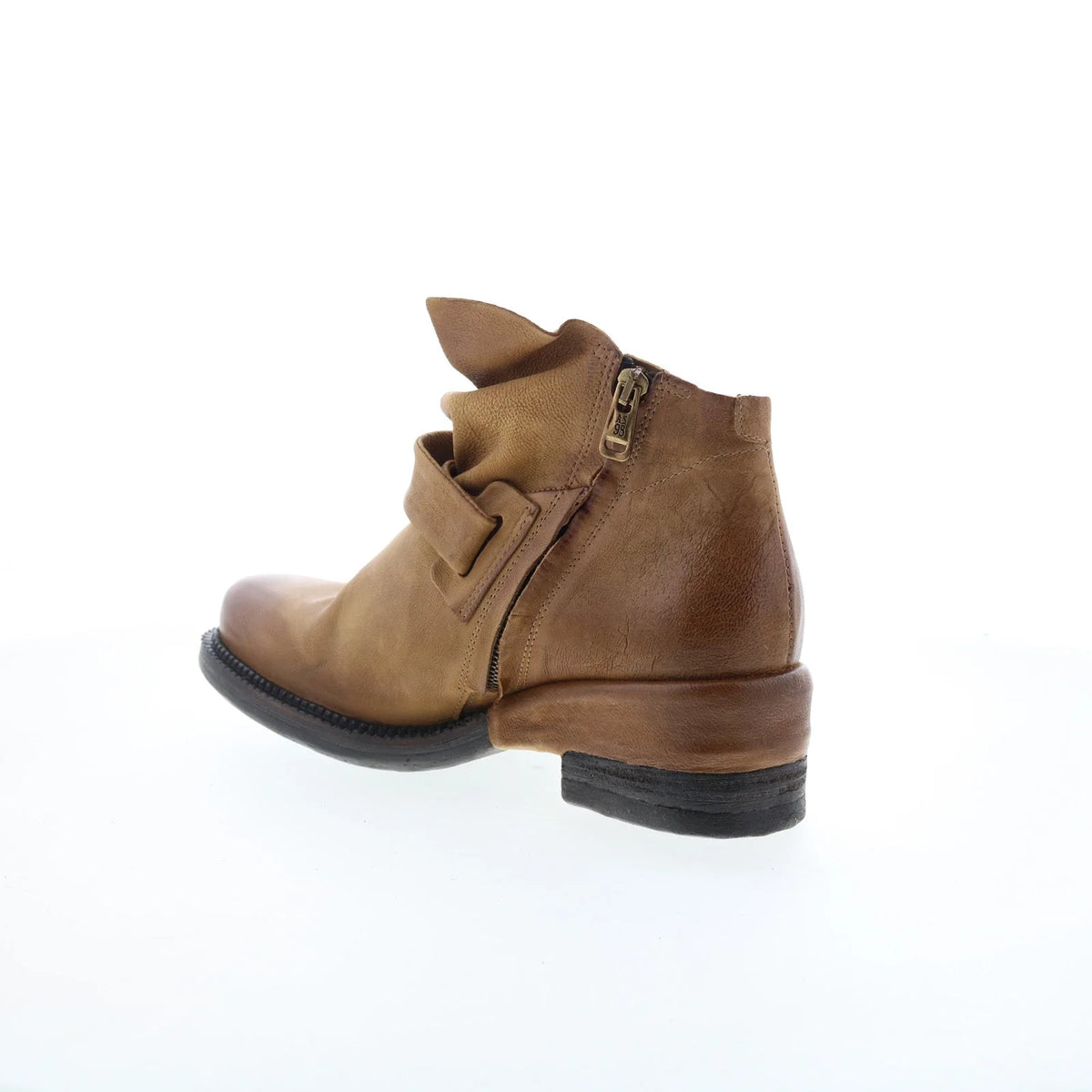 Martina Womens Brown Leather Zipper Casual Dress Boots