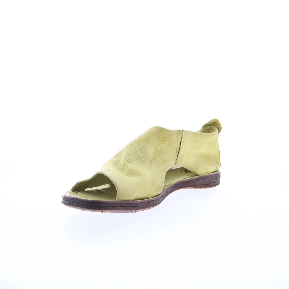 Reiley Womens Green Leather Slip On Mule Flats Shoes