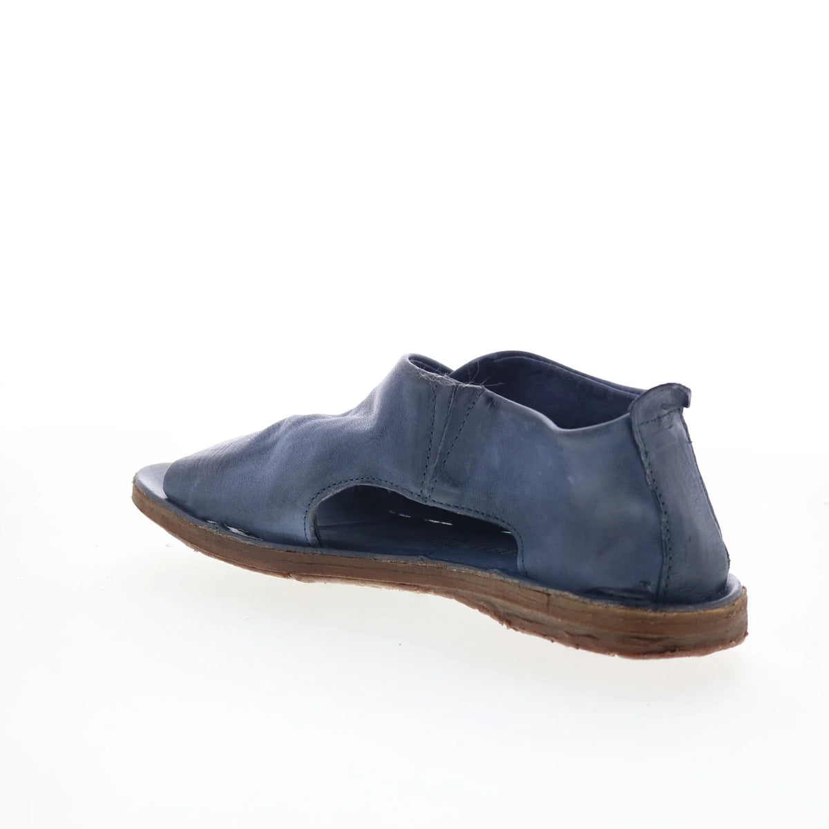 Reiley Womens Blue Leather Slip On Strap Sandals Shoes