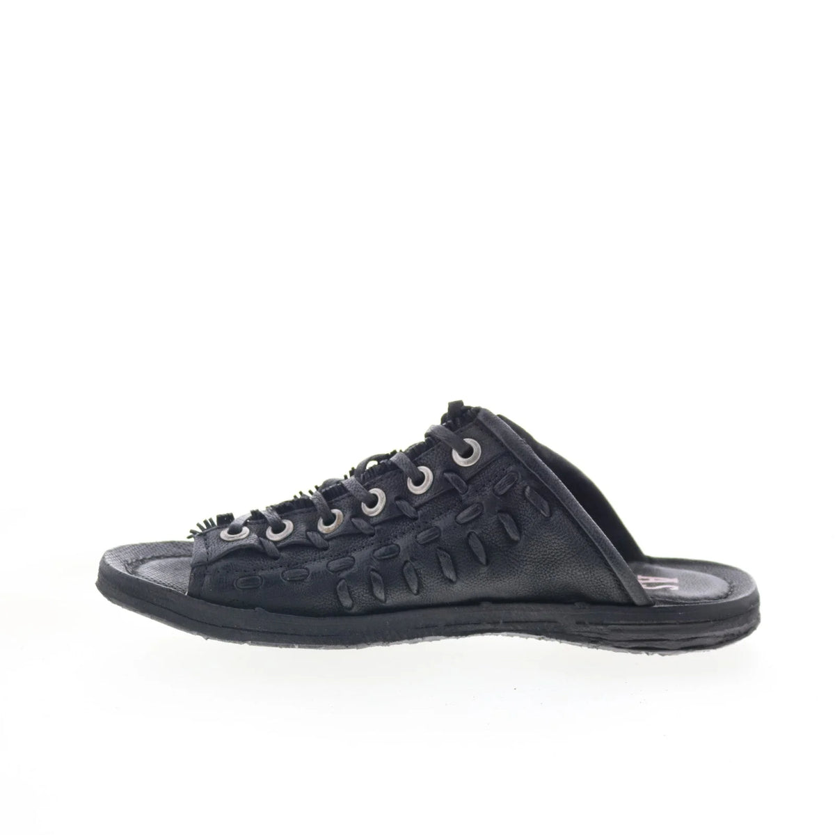 Regis A16032-101-6002 Womens Black Leather Slides Sandals Shoes