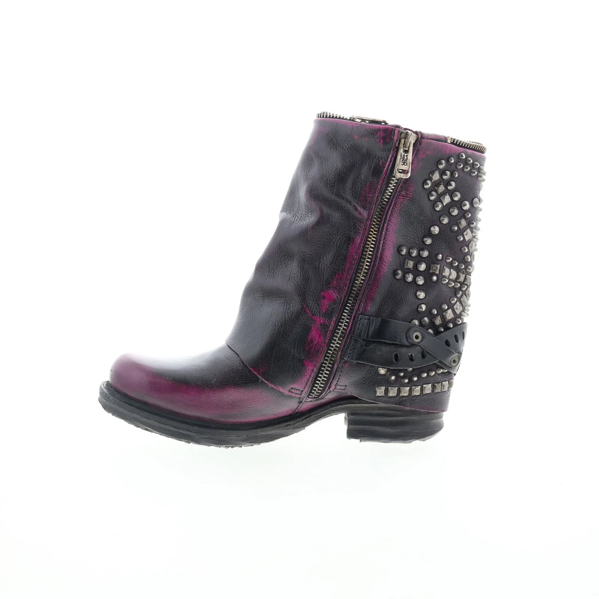 Sid Womens Black Leather Zipper Casual Dress Boots