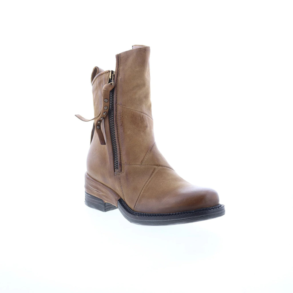 Stratford Womens Brown Leather Zipper Casual Dress Boots