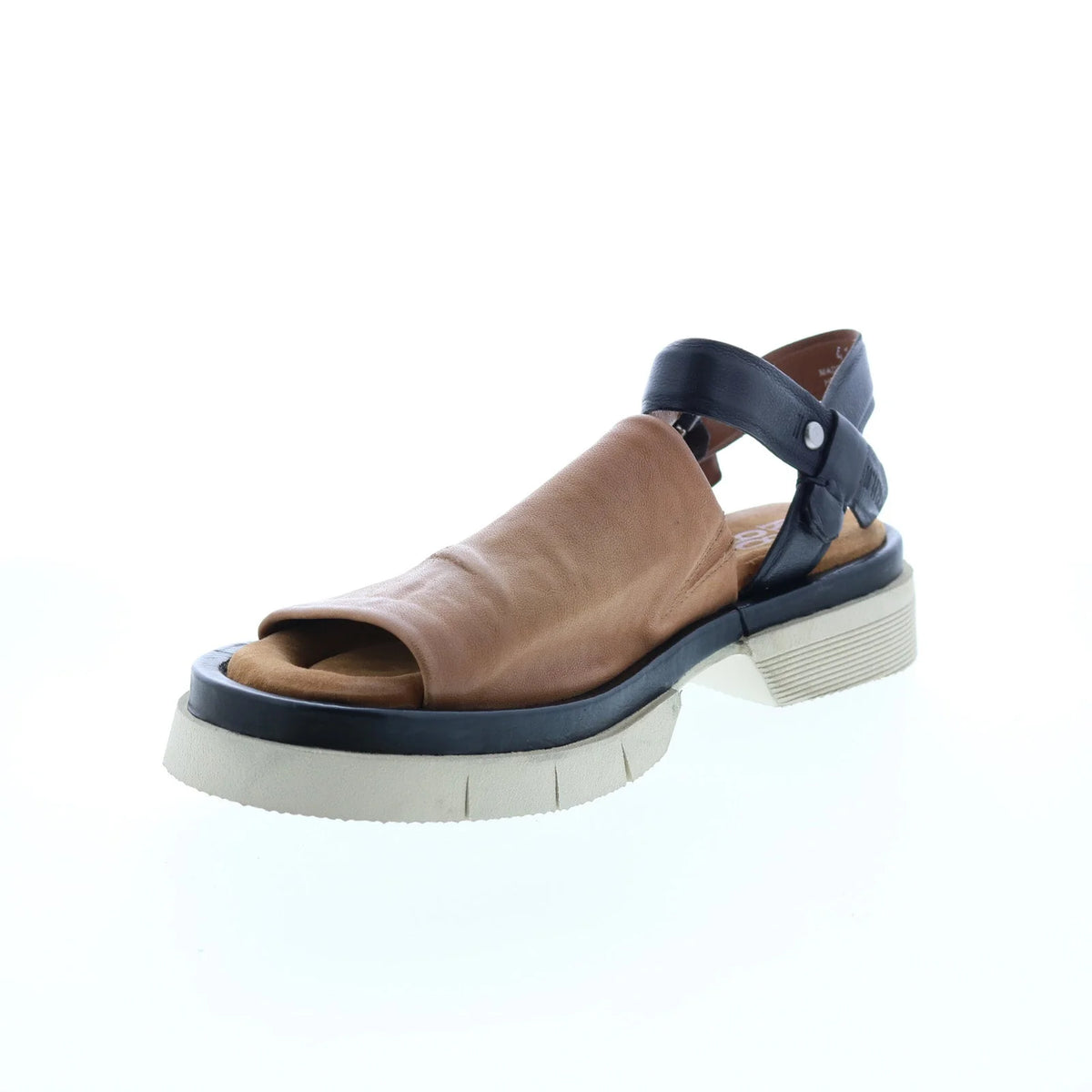 Ferman A64006-201 Womens Brown Leather Platform Sandals Shoes