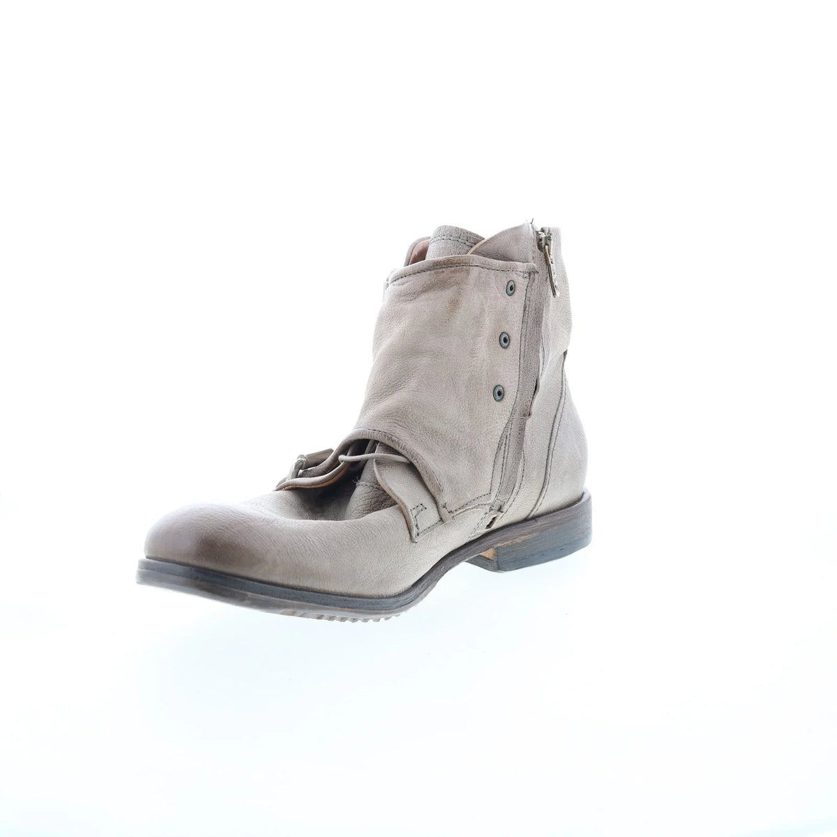 Copper Mens Gray Leather Zipper Casual Dress Boots