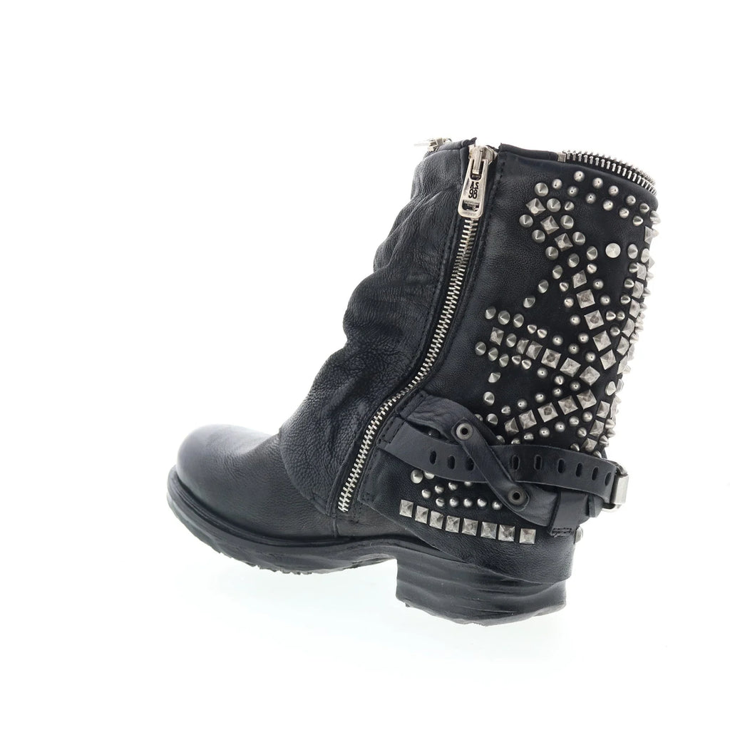 Sid Womens Black Leather Zipper Casual Dress Boots