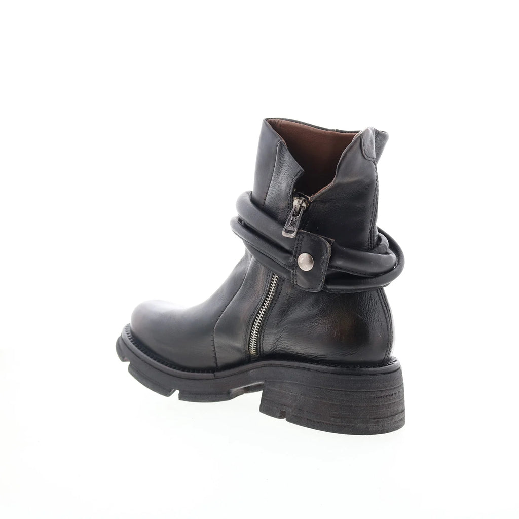 Lider Womens Black Leather Zipper Casual Dress Boots
