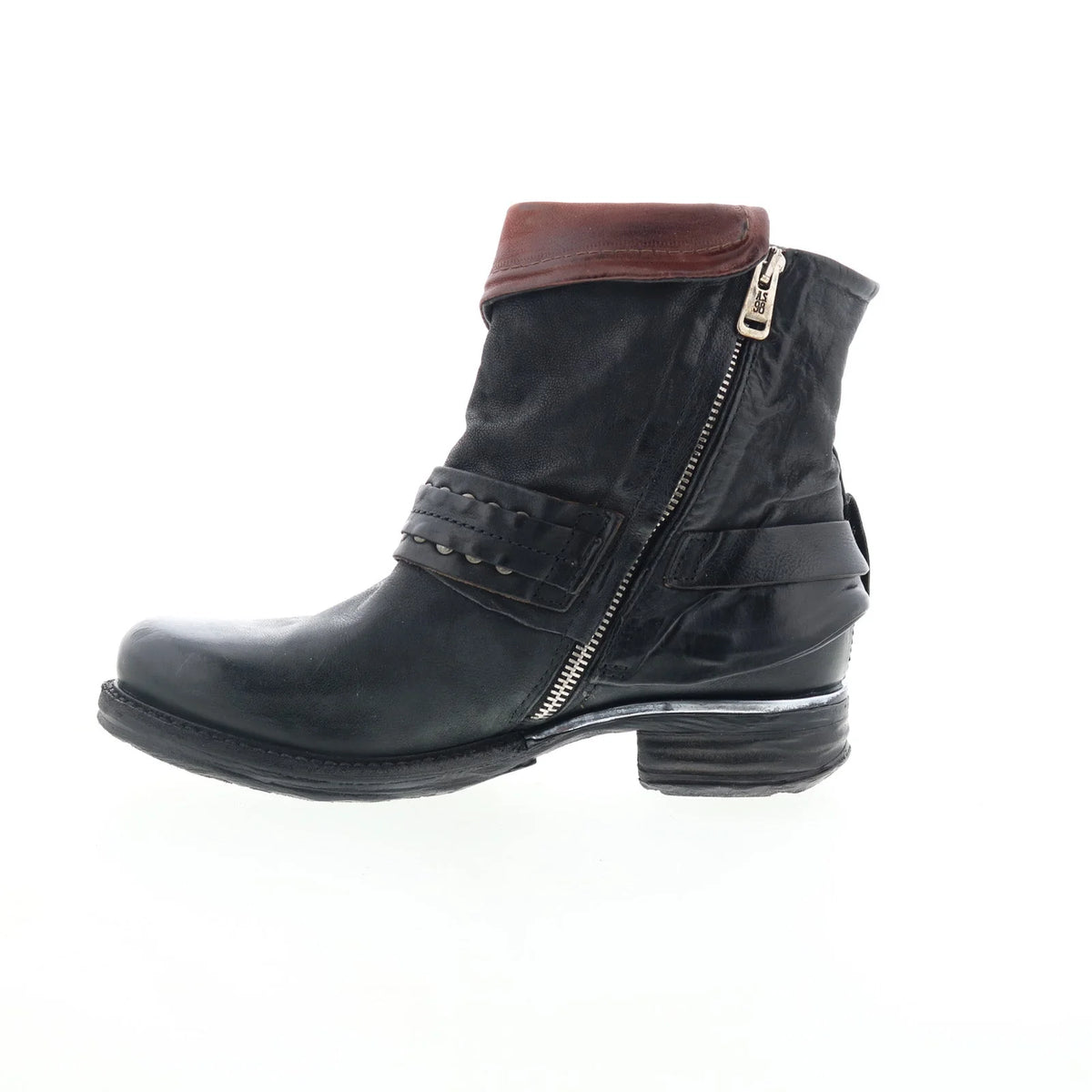 Sebastian Womens Black Leather Zipper Casual Dress Boots
