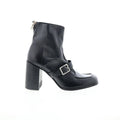 Eddie Womens Black Leather Zipper Casual Dress Boots