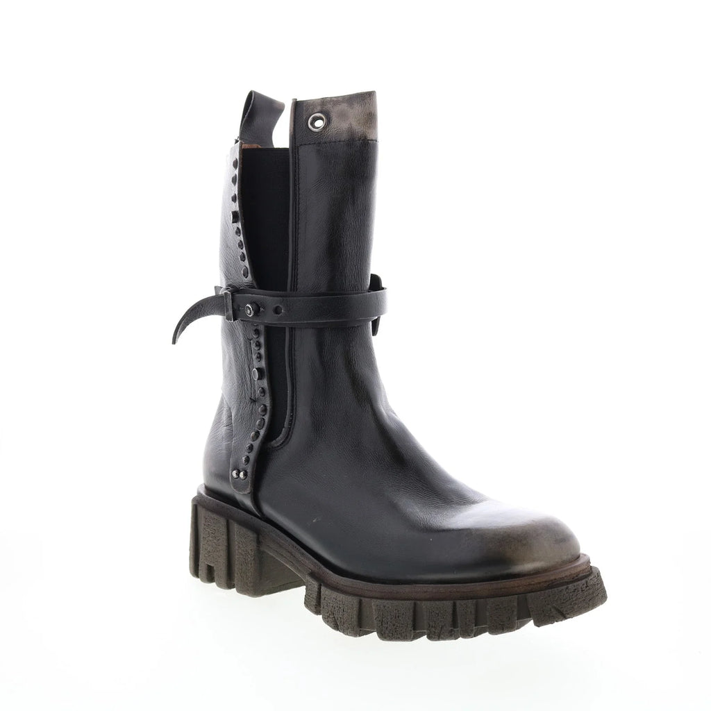 Hallsey A54202-101 Womens Black Leather Casual Dress Boots