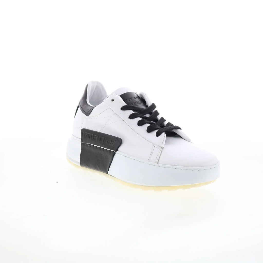 Hannie Womens White Leather Lace Up Lifestyle Sneakers Shoes