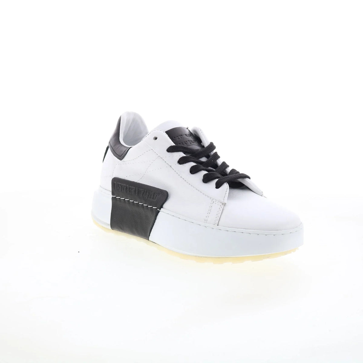 Hannie Womens White Leather Lace Up Lifestyle Sneakers Shoes
