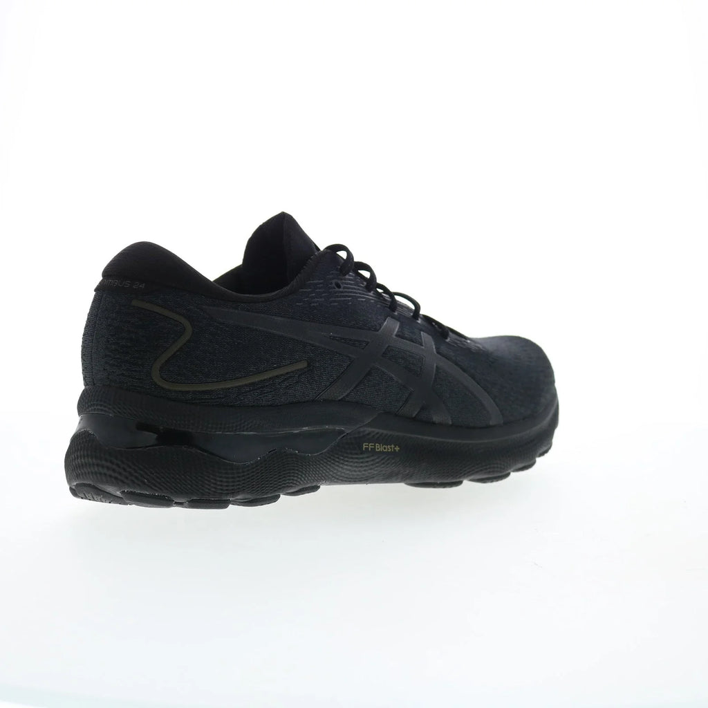 Asics Gel-Nimbus 24 Mens Black Leather Extra Wide Athletic Running Shoes