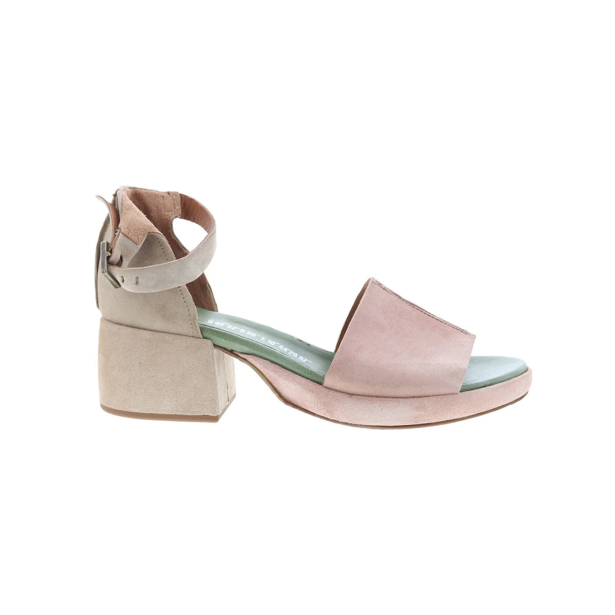 Crue Womens Pink Leather Hook & Loop Heeled Sandals Shoes