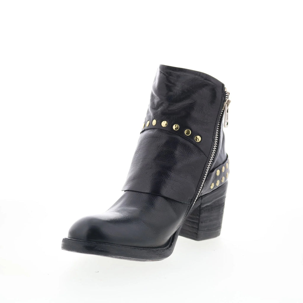 Jonas Womens Black Leather Zipper Ankle & Booties Boots