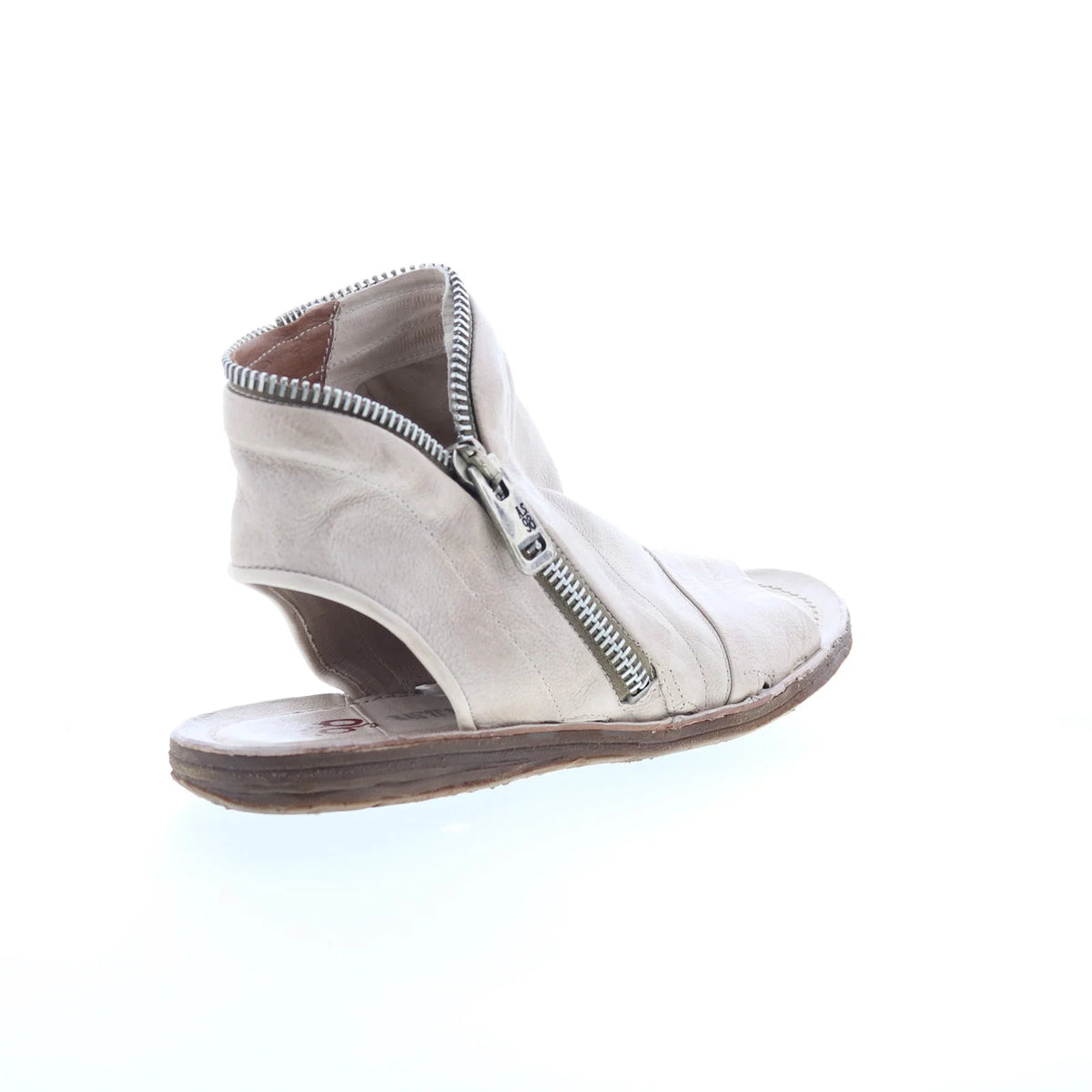 Ritchie Womens Gray Leather Zipper Mule Flats Shoes