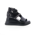 Raza B27006-201-6002 Womens Black Leather Heeled Sandals Shoes