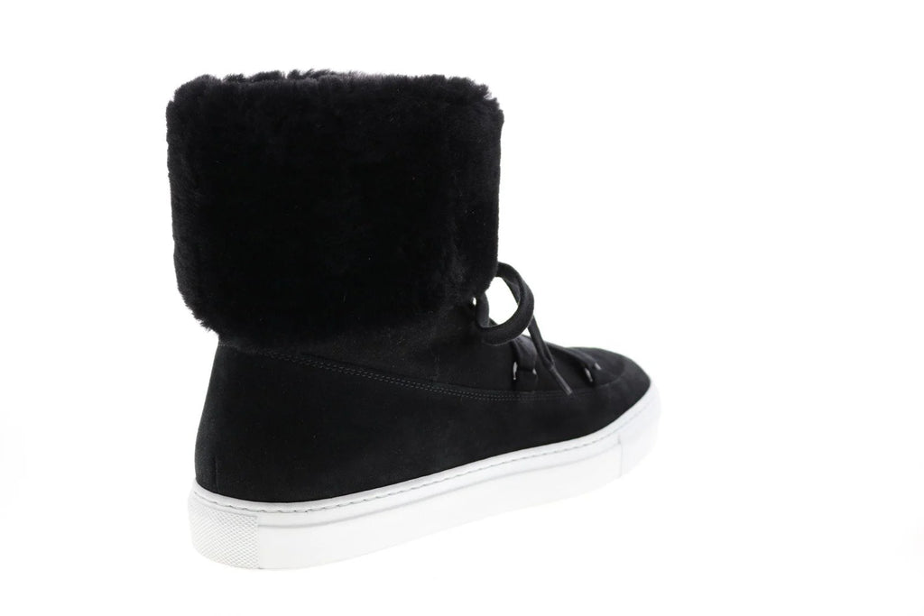 Aquatalia Valarie Suede Shearling Womens Black Suede Zip Laced Boots
