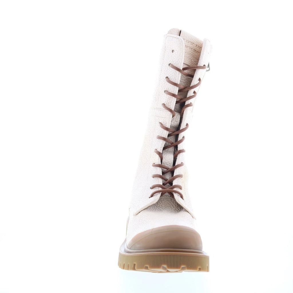 Trevy Womens Beige Leather Zipper Casual Dress Boots