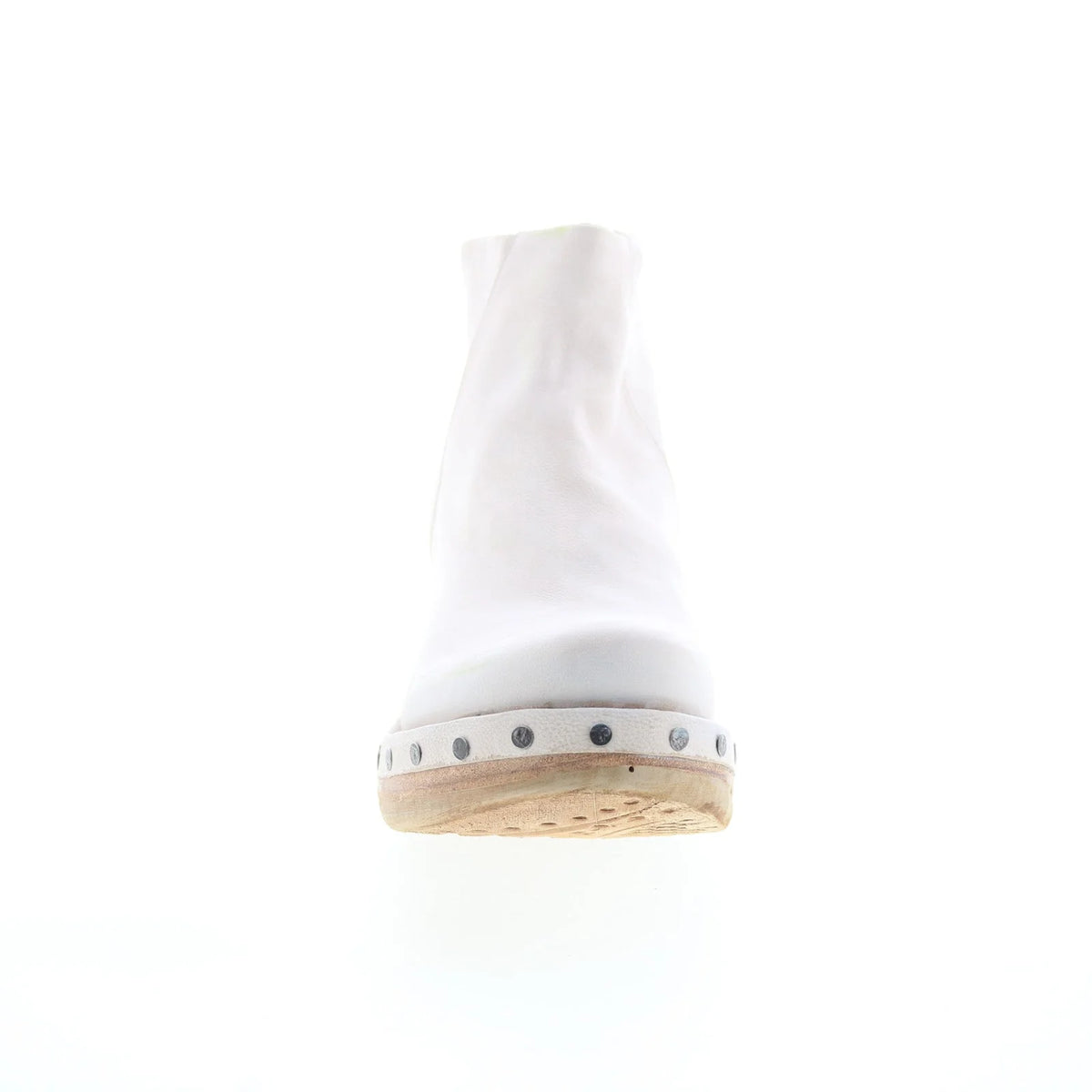 Savina Womens White Leather Zipper Ankle & Booties Boots