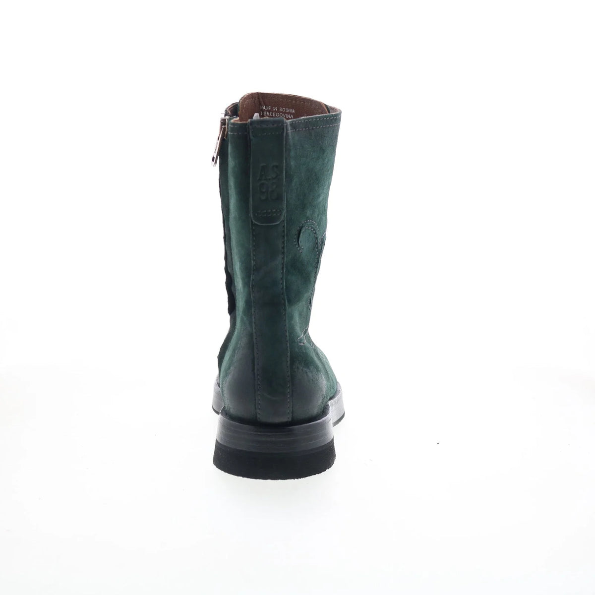 Tatton Womens Green Leather Zipper Casual Dress Boots