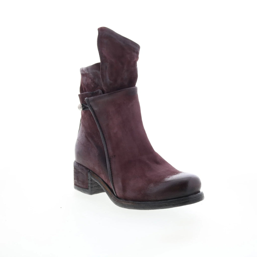 Ibsen Womens Burgundy Leather Zipper Casual Dress Boots
