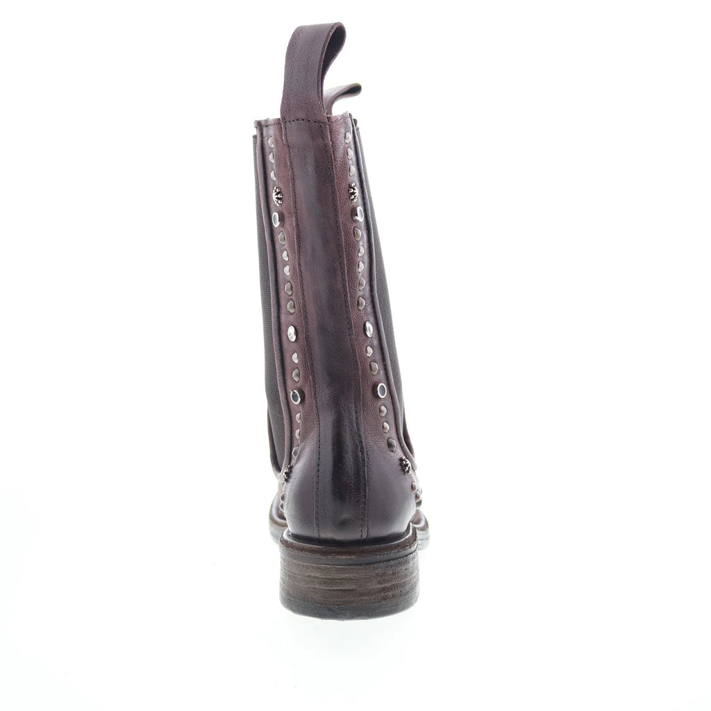 Faris Womens Brown Leather Slip On Casual Dress Boots