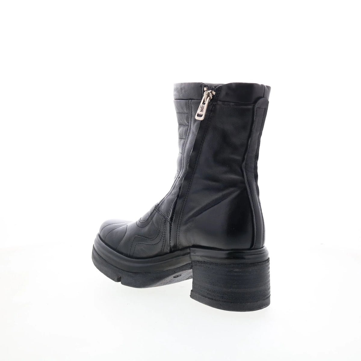 Ethel Womens Black Leather Zipper Casual Dress Boots