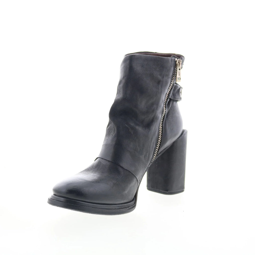 Swanson Womens Black Leather Zipper Ankle & Booties Boots
