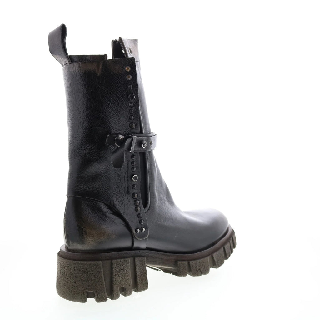 Hallsey A54202-101 Womens Black Leather Casual Dress Boots