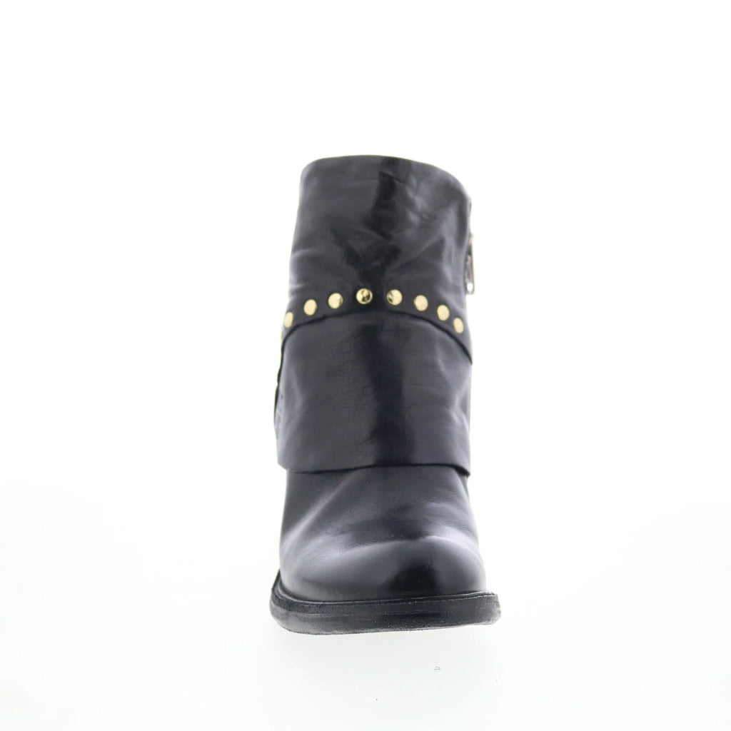 Jonas Womens Black Leather Zipper Ankle & Booties Boots