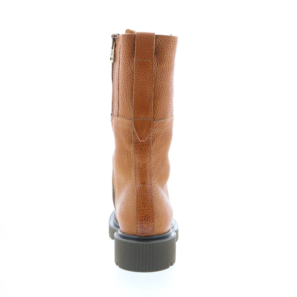 Trevy Womens Brown Leather Zipper Casual Dress Boots
