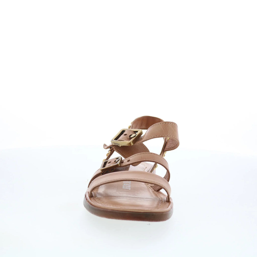 Glenny Womens Brown Leather Hook & Loop Strap Sandals Shoes