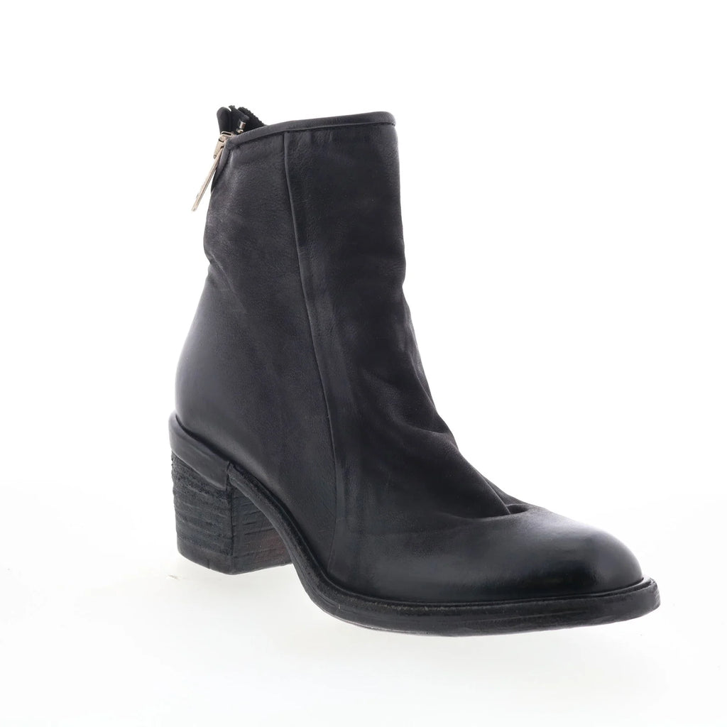 Jase Womens Black Leather Zipper Ankle & Booties Boots