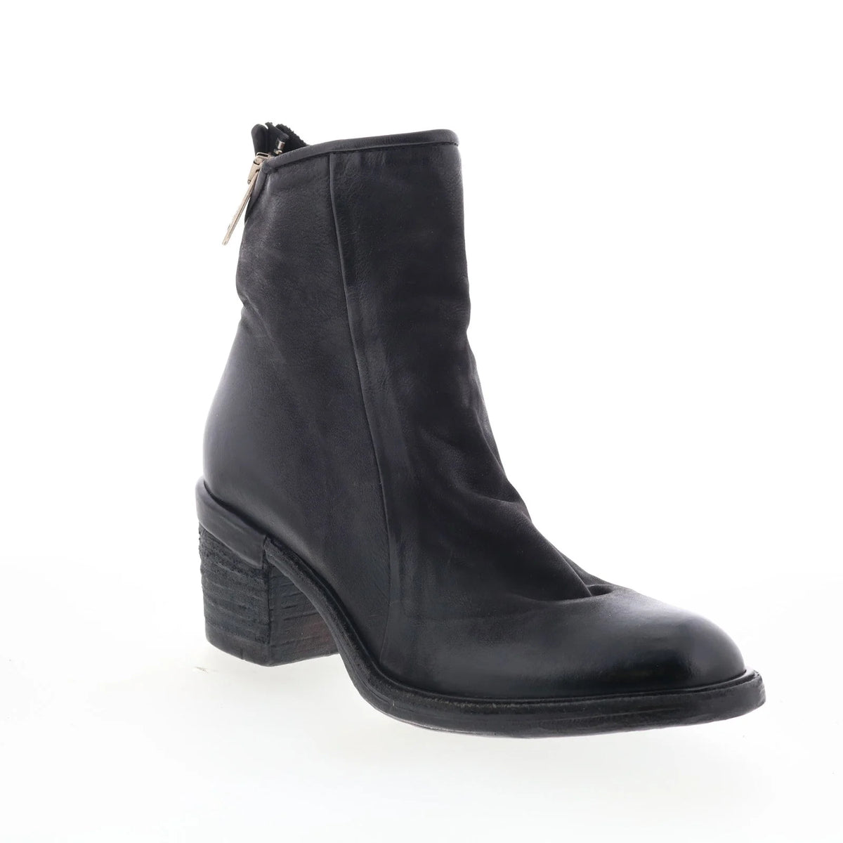Jase Womens Black Leather Zipper Ankle & Booties Boots