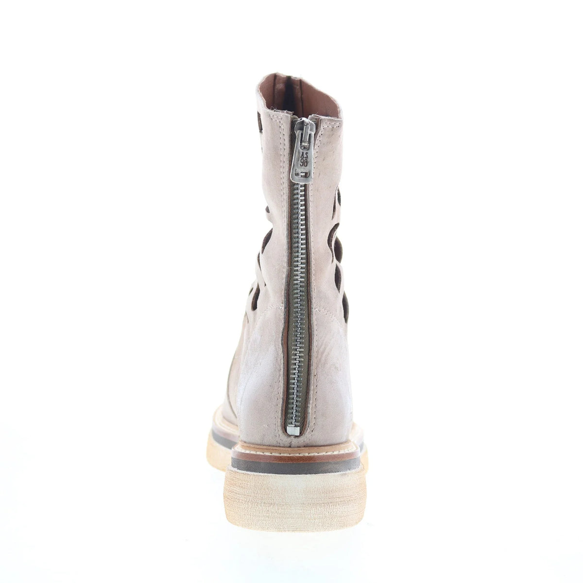 Idelco Womens Beige Leather Zipper Casual Dress Boots