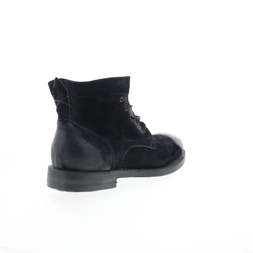 Sye Mens Black Leather Lace Up Casual Dress Boots