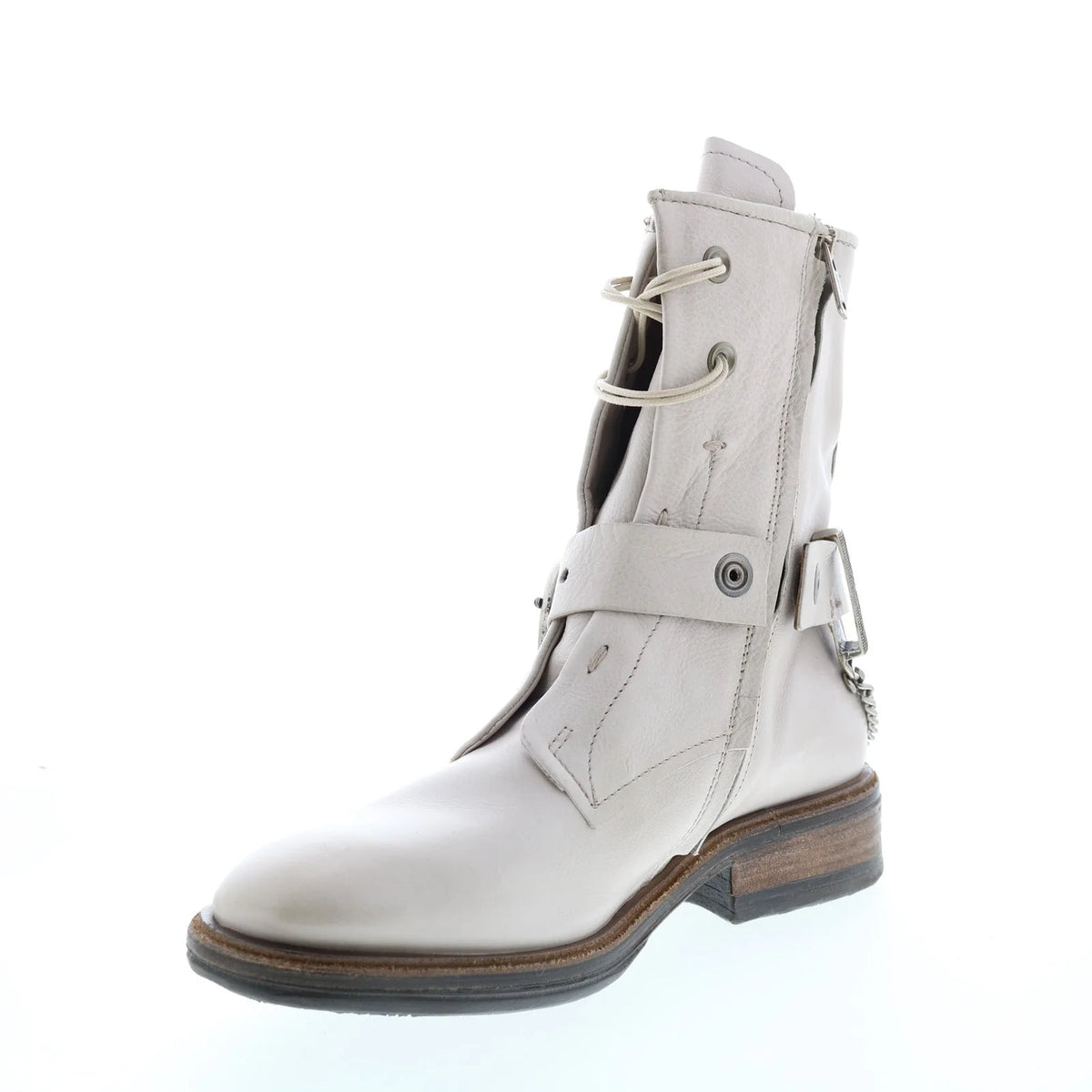 Faust A51202-101 Womens Beige Leather Hook & Loop Casual Dress Boots