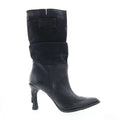 Faron Womens Black Leather Zipper Casual Dress Boots