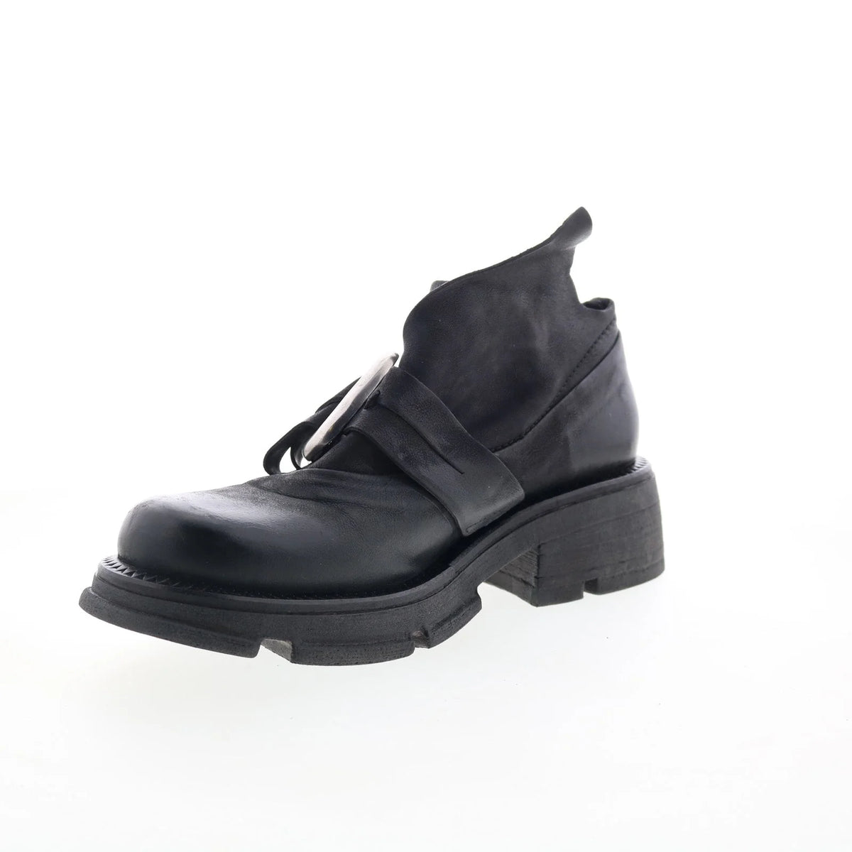 Laken Womens Black Leather Slip On Casual Dress Boots