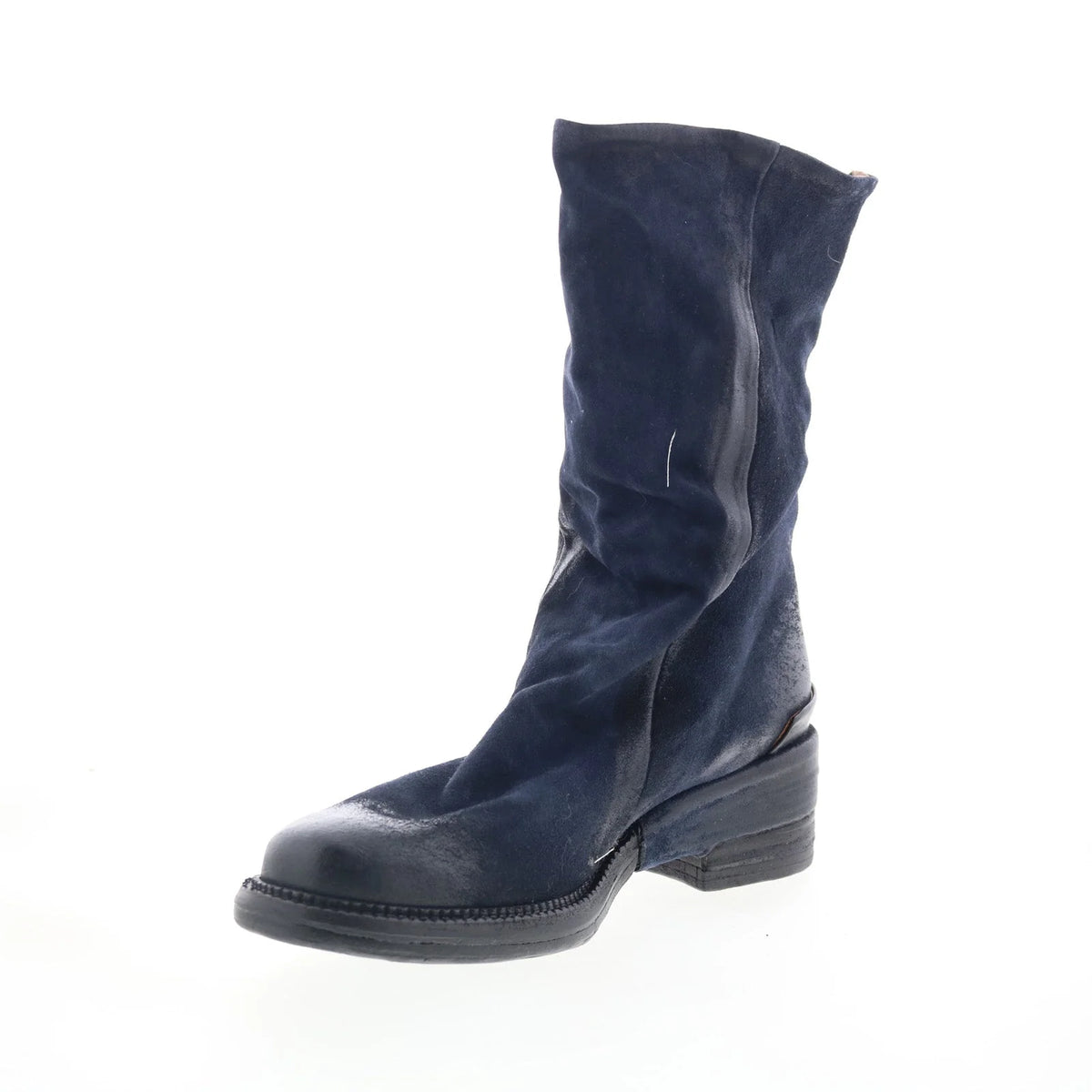 Saddler Womens Blue Leather Zipper Casual Dress Boots