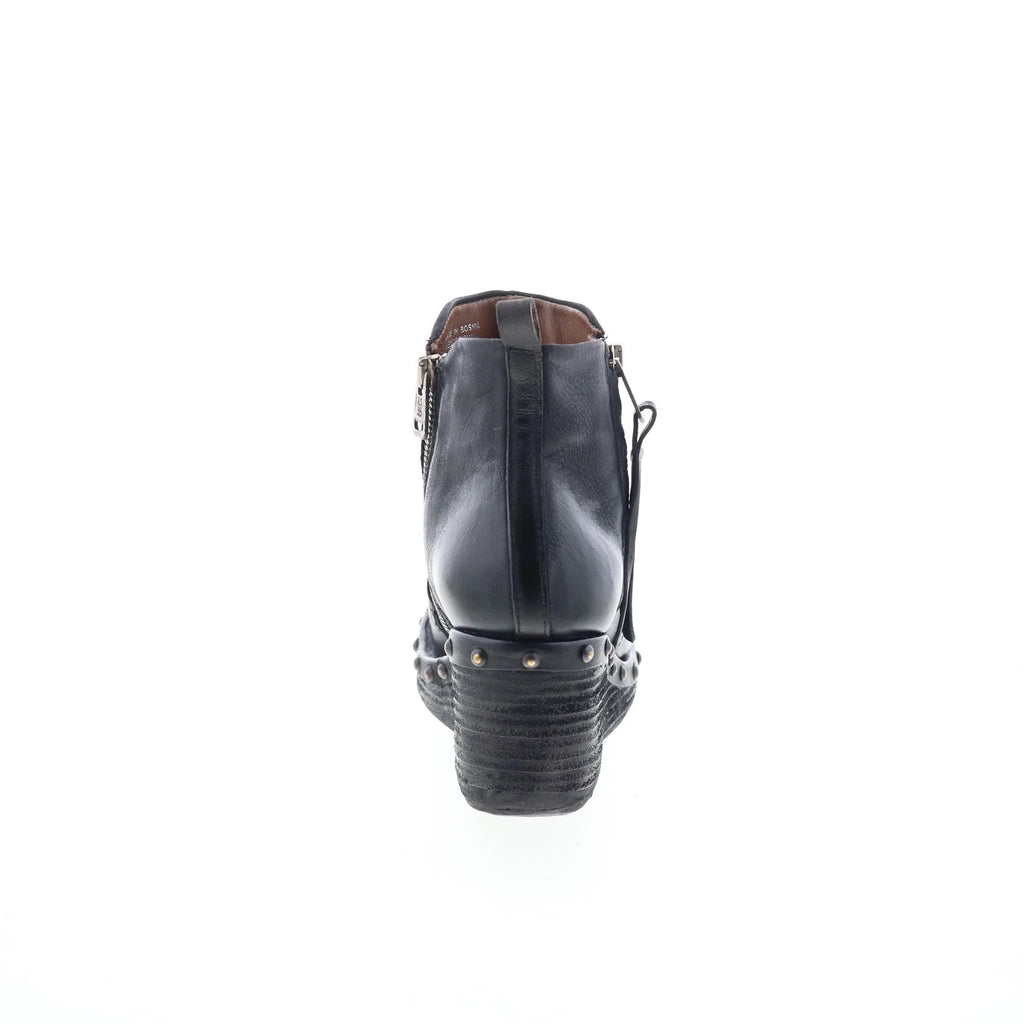 Peers Womens Black Leather Zipper Casual Dress Boots