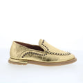 Tonie Womens Gold Leather Slip On Loafer Flats Shoes