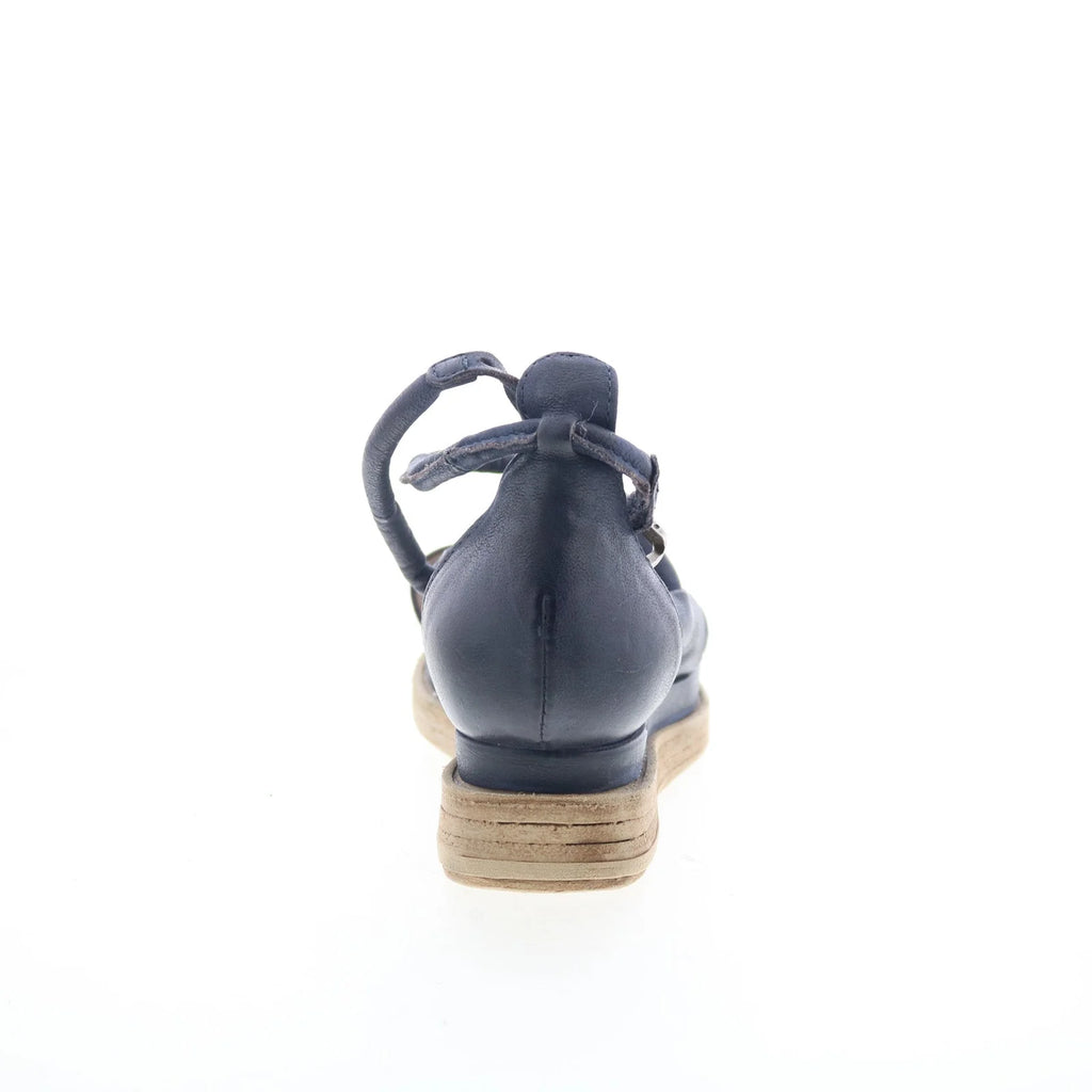 Laike Womens Black Leather Hook & Loop Platform Sandals Shoes