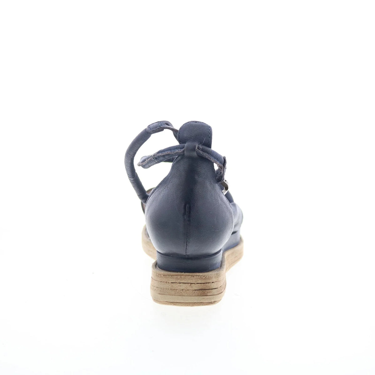 Laike Womens Black Leather Hook & Loop Platform Sandals Shoes