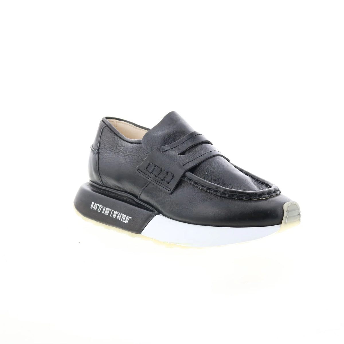 Elian Womens Black Leather Slip On Lifestyle Sneakers Shoes