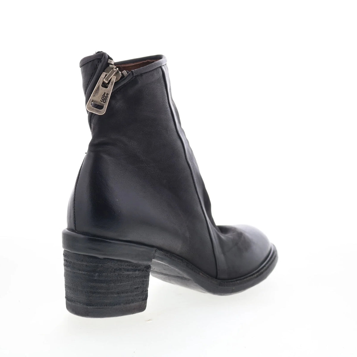 Jase Womens Black Leather Zipper Ankle & Booties Boots