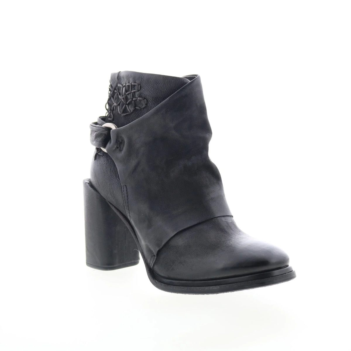 Swanson Womens Black Leather Zipper Ankle & Booties Boots