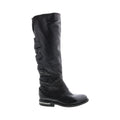Teagan 516317-101 Womens Black Leather Zipper Knee High Boots