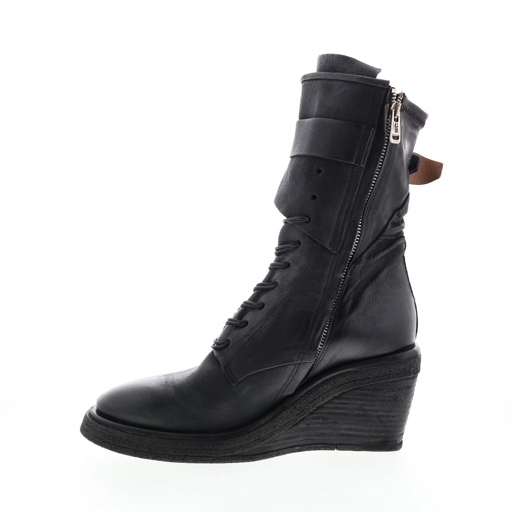 Thatcher A30210-201 Womens Black Leather Casual Dress Boots
