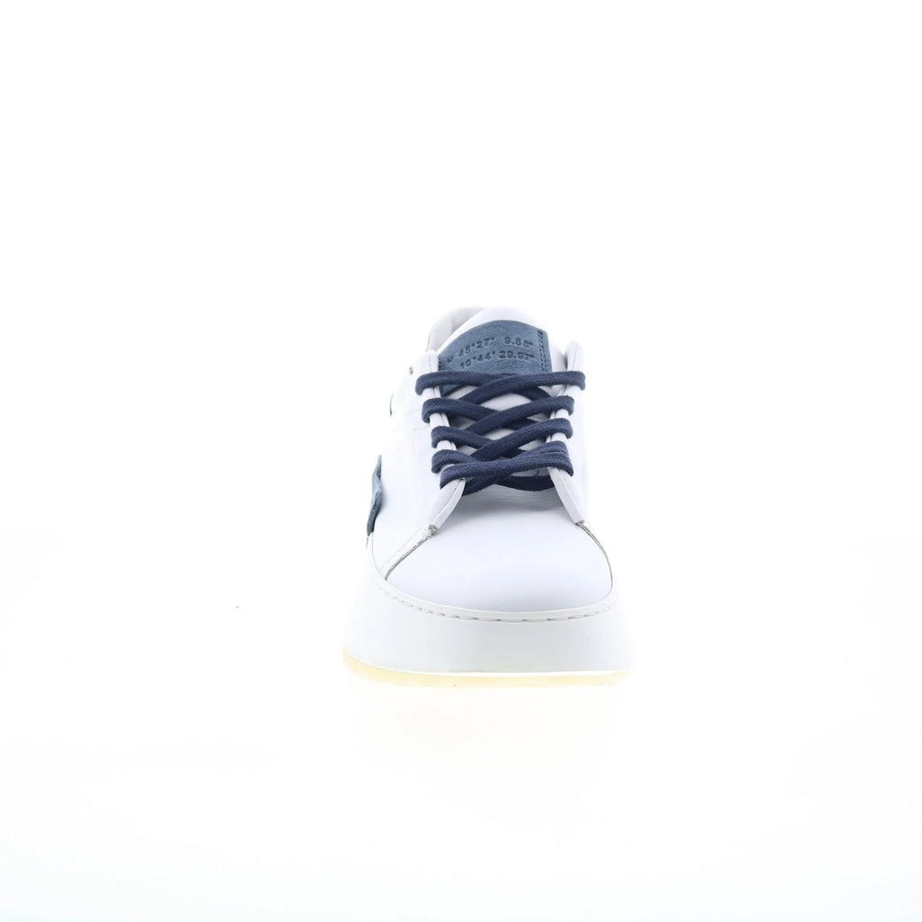 Hannie Womens White Leather Lace Up Lifestyle Sneakers Shoes